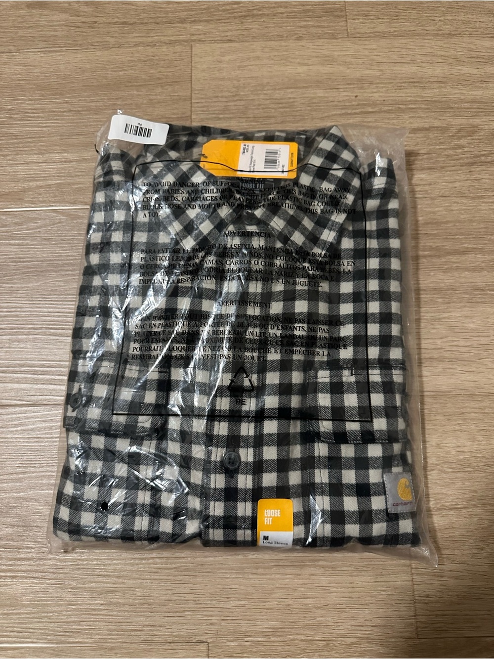 Carhartt Black and White Check Plaid Shirt Jacket
